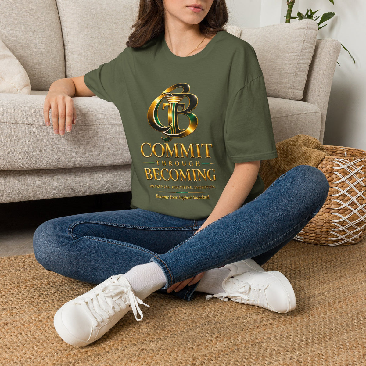 COMMIT THROUGH BECOMING™ Premium Graphic Tee
