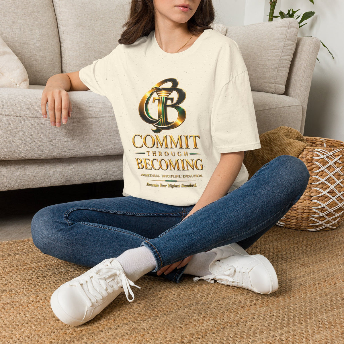 COMMIT THROUGH BECOMING™ Premium Graphic Tee